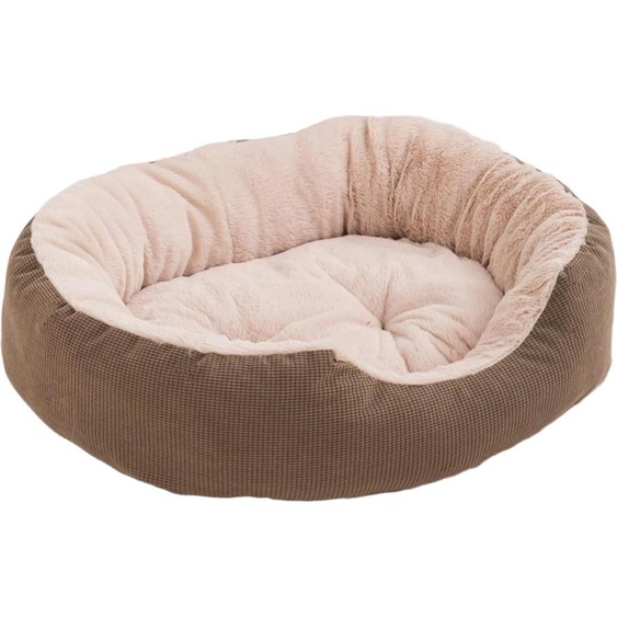 Hiver Chaud Lit rond pour animaux de compagnie avec coussin amovible Confort Lit pour chien Panier pour chien Peluche Cordon Lit pour chat Canapé pour chat,S : 50 * 40 * 22CM, kaki, 50 cm, 40 cm, 22 cm