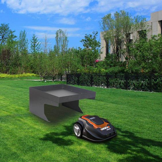 HMGL01 Abri pour robot tondeuse en acier galvanisé avec espace décoratif Garage Carport Toit Protection extérieure 60x70x36cm - Bc-elec
