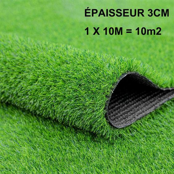 Hobag - Gazon artificiel de haute qualitée , épaisseur 3 cm 1 x 10 m soit 10m2