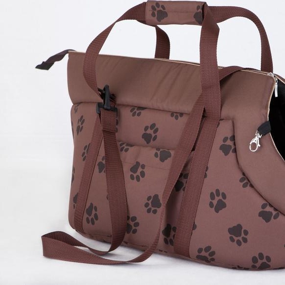 HobbyDog Sac de transport pour chiens Sac de transport Sac de transport - Taille : M - Marron clair avec pattes