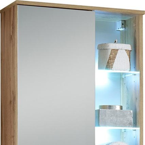 Hochschrank Bella in Wildeiche aus Glas - 55x160x30cm (BxHxT)