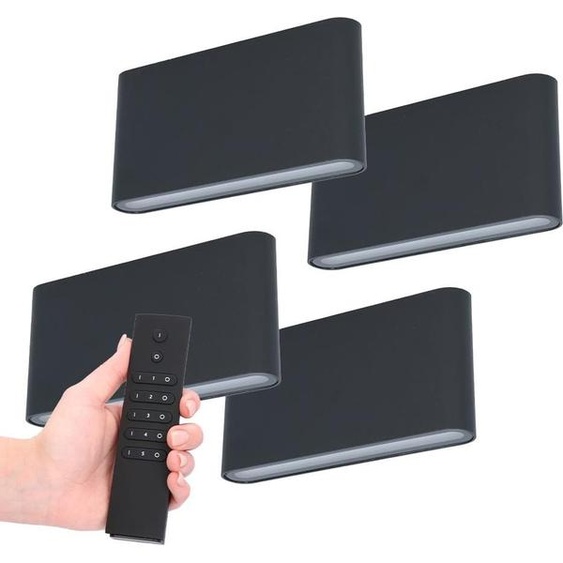 HOFTRONIC - Appliques murales LED Dallas M 12W 660lm 3000K Noir IP54 Lot 4