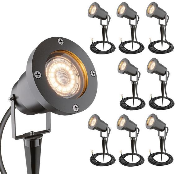 HOFTRONIC - Spot à piquet LED 9x XL Aluminium IP65 GU10 20W Noir