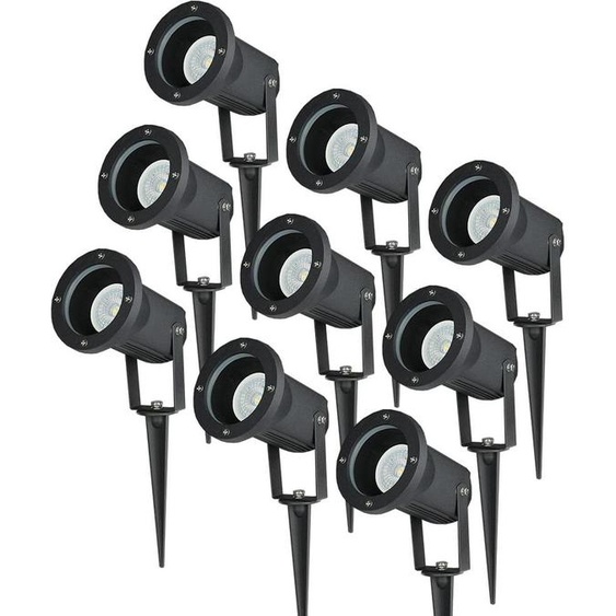 HOFTRONIC - Spot de jardin à piquet 4W 345lm 6500K IP65 Noir Dimmable Inclinable