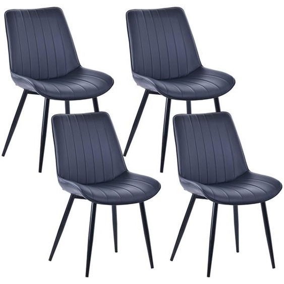 Lot de 4 chaises de salle à manger HOMAVO – Chaises confortables en velours ou en similicuir, ergonomiques, structure métallique, assise large 53×43cm