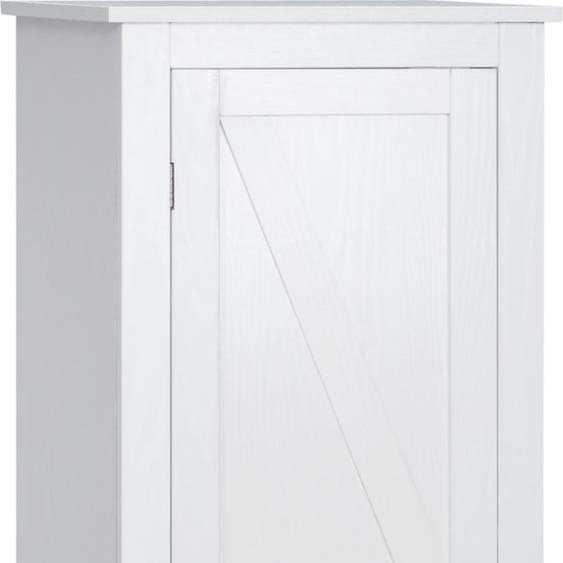HOMCOM Armoire de Rangement buffet cuisine meuble de rangement pour Salle de bain Gain de Place Style Classique avec 3 étagères réglables- Hauteur 120 cm en Bois Blanc