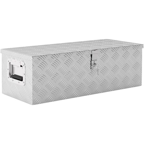 Homcom - Boite de rangement - boîte à outils en aluminium - caisse à outil alu. poignées rétractables verrouillage clé dim. 76L x 33l x 25H cm