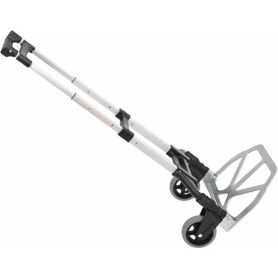 Homcom - Chariot diable pliable leger telescopique charge 70kg en aluminium argent-noir
