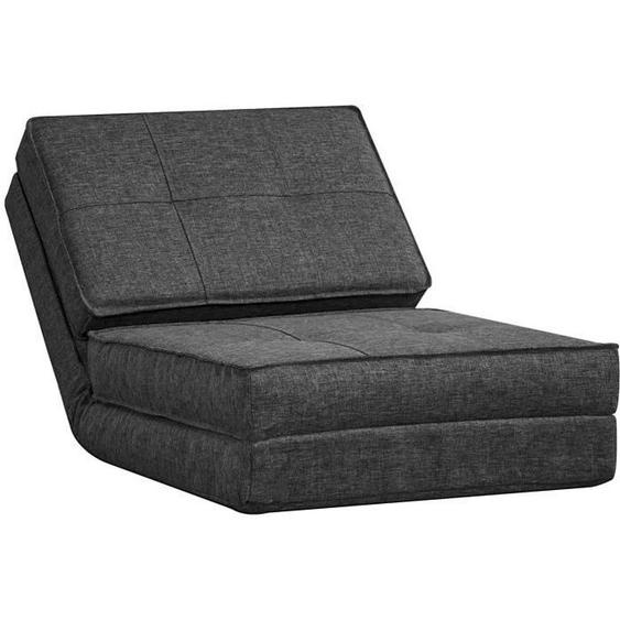 HOMCOM - Chauffeuse matelas dappoint pliant - Fauteuil convertible 5 positions - Tissu aspect lin gris
