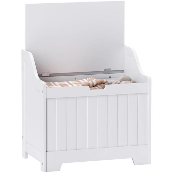 HOMCOM : coffre, boîte de rangement, coffre à coussins avec charnière de sécurité, couvercle