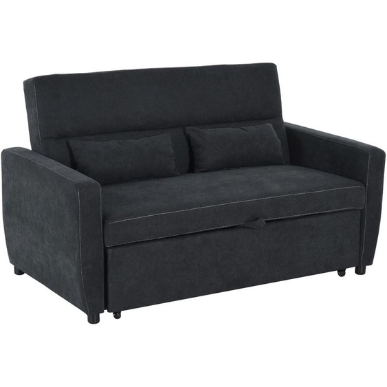 HOMCOM HOMCOM Canapé-lit Chaise Longue Canapé-lit 2 places Ensemble de canapés en tissu gris foncé 833-834