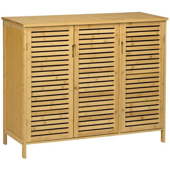 HOMCOM - Meuble à chaussures - Bambou - 100x35x80cm - Bois naturel