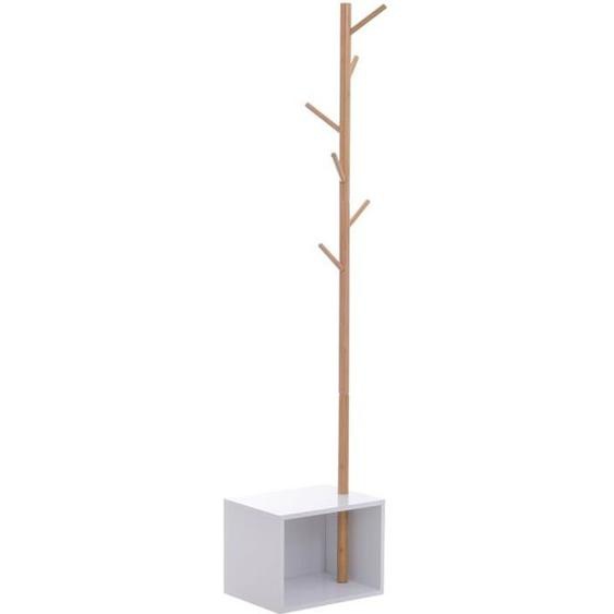 HOMCOM - portant - Bois - 40x30x180cm - Blanc