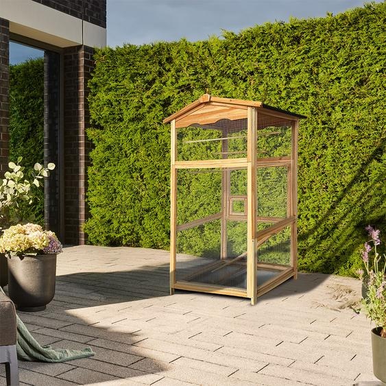 HOME DELUXE Cage à oiseaux PICO - 89 x 176 cm | Grande volière en bois pour lintérieur et lextérieur
