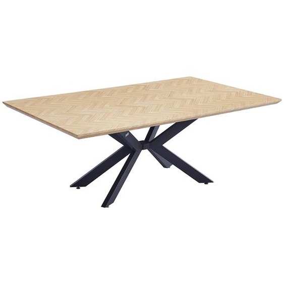 Home Deluxe - Ensemble de table à manger AVENCIA avec 4 chaises IKALO marron clair - Couleur : Fishbone Oak, Dimensions : 200 x 76 x 120 cm, Pied en étoile, Rectangulaire, Extensible I Ensemble de table à rallonge Meubles de salle à manger