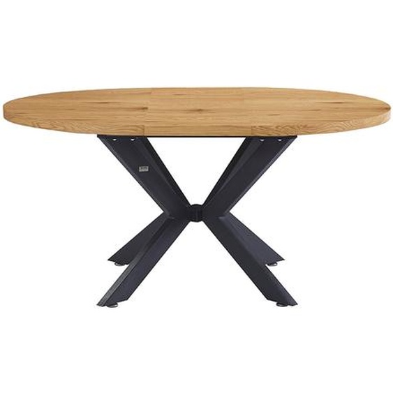 Home Deluxe - Ensemble de table à manger AVENTURA avec 4 chaises PAKU Anthracite - Couleur : Light Oak, Dimensions : 120 - 160 x 76 x 100 cm, Pied en étoile, Rond, Extensible I Ensemble de table à rallonge Meuble de salle à manger