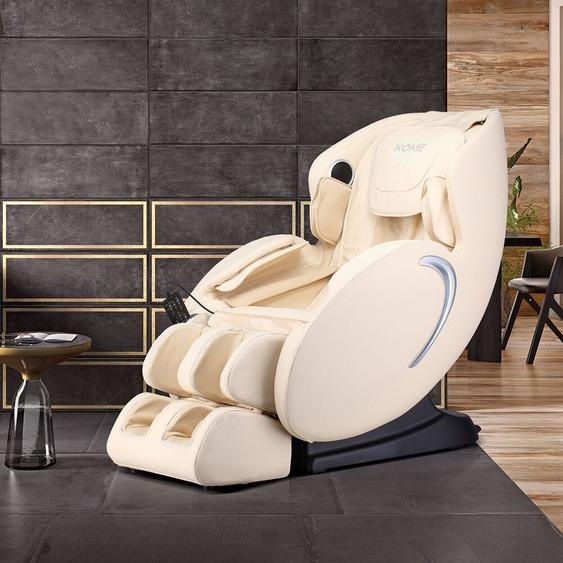 HOME DELUXE - Fauteuil de massage SONO Beige - incl. fonction Zero Gravity, Bluetooth et chauffage I Fauteuil de massage relax avec fonction chaleur