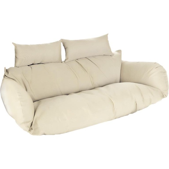 HOME DELUXE Coussin pour fauteuil suspendu en polyrotin TWIN - Crème 105 x 41 x 45 cm avec coussin dassise et coussin de dossier, résistant aux UV | Fauteuil suspendu, siège suspendu