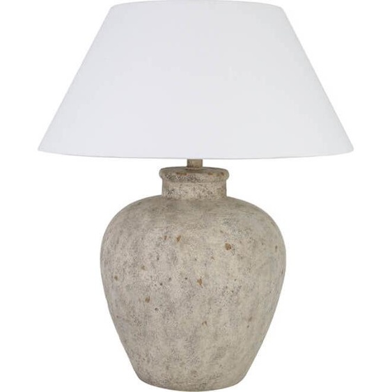 HOME DELUXE Grande lampe de table aspect pierre LENE - Blanc | Lampe de table Lampe de bureau Lampe de chevet