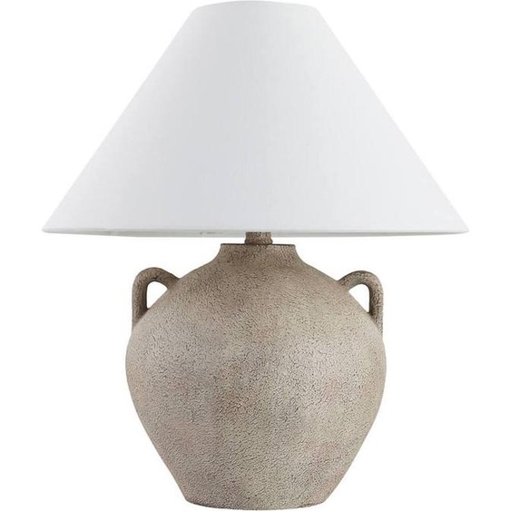 HOME DELUXE Grande lampe de table aspect pierre RITA - Blanc | Lampe de table Lampe de bureau Lampe de chevet