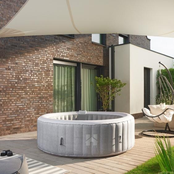 HOME DELUXE - Jacuzzi dextérieur - SPLASH - Couleur : béton -  208 cm, hauteur 65 cm, 130 jets dair - couverture, kit de réparation, kit de filtration inclus I Spa dextérieur pour 6 personnes