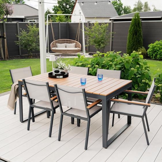 HOME DELUXE Table de jardin SIERA - 160 x 90 cm en aluminium robuste | Meubles de jardin, ensemble de jardin, table de balcon