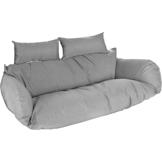 HOME DELXUE - Fauteuil suspendu en poly rotin TWIN - coussins uniquement, Couleur : Gris