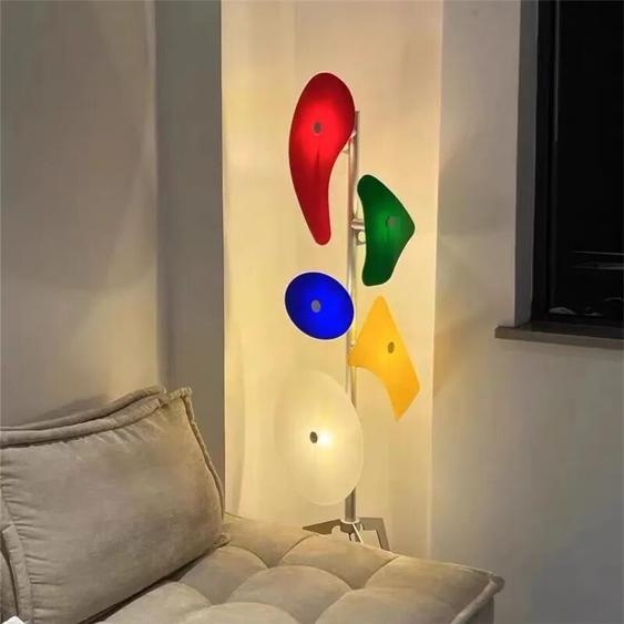 HomeLover Lampadaire orbital Design coloré abat-jour acrylique led lumières dangle salon amusant debout lumière chambre décor esthétique lumière