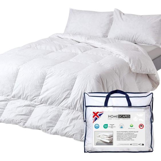 HOMESCAPES Couette dhiver - Plumes de canard & duvet, classe de chaleur 4, 135 x 200 cm