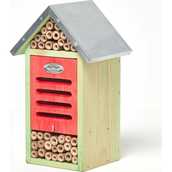 HOMESCAPES Hôtel pour insectes en bois véritable