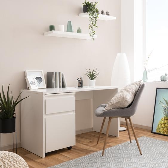 Homestyle4u Bureau Blanc Caisson roulant Table dordinateur Bureau