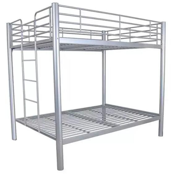 Homy France - Lit superposé 4 places 2+2 colosse gris 140x190 cm sommier inclus