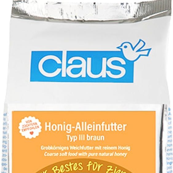 Honig-Alleinfutter III braun - nourriture molle au miel pur pour toucans, guillemots, étourneaux et autres mangeurs dinsectes et de baies 500g