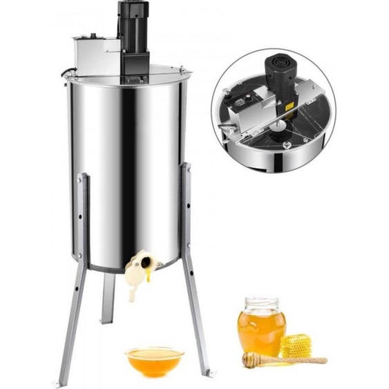 Honing Extractor PRO – Extracteur de miel électrique 3/6 cadres – Fonctionnement manuel & acier inoxydable – Pour lapiculture