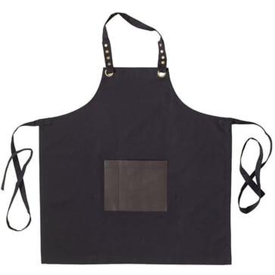 Honoré - Tablier en tissu avec poche en simili cuir