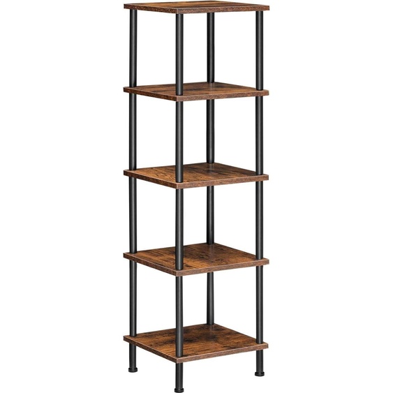 HOOBRO Bibliothèque 5 niveaux marron vintage 115 cm