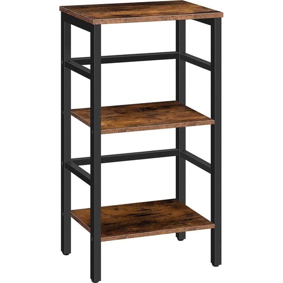 HOOBRO Étagère à échelle 3 niveaux Marron vintage/Noir 40 x 30 x 81 cm