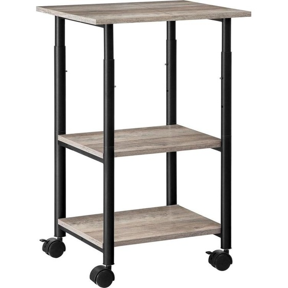 HOOBRO Table dimpression avec roulettes verrouillables, 3 niveaux, réglable en hauteur, 48,5 x 40 x 67 cm
