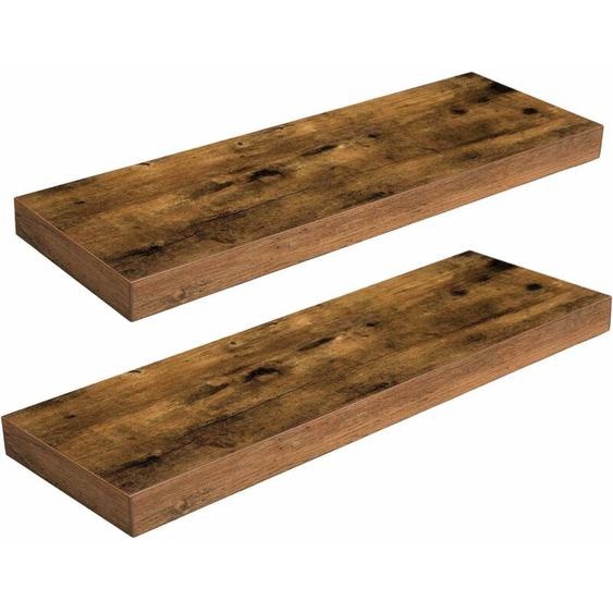 Tagères Murales, Lot de 2, Tablettes Flottantes, Suspendues, avec Supports Cachés, Longueur 60 cm, pour Salle de Bain, Chambre, Toilettes, Cuisine,