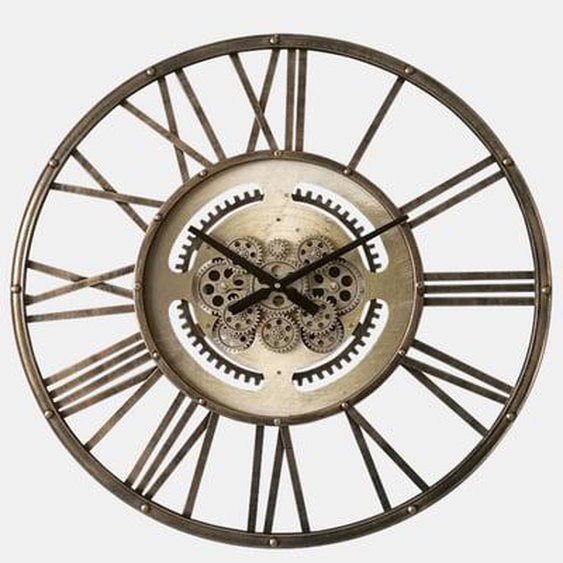 Horloge à mécanismes ajourée métal cuivre 70cm