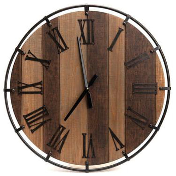 Horloge bois et métal