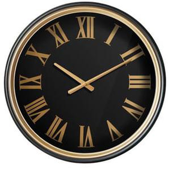 Horloge classique noire et dorée 50cm