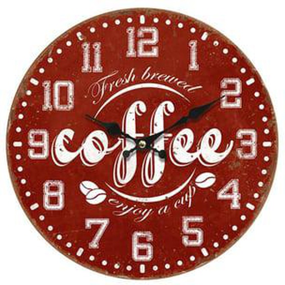 Horloge coffee rouge 34cm