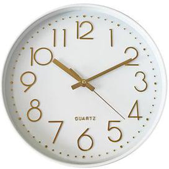 Horloge color block blanc 30.5cm