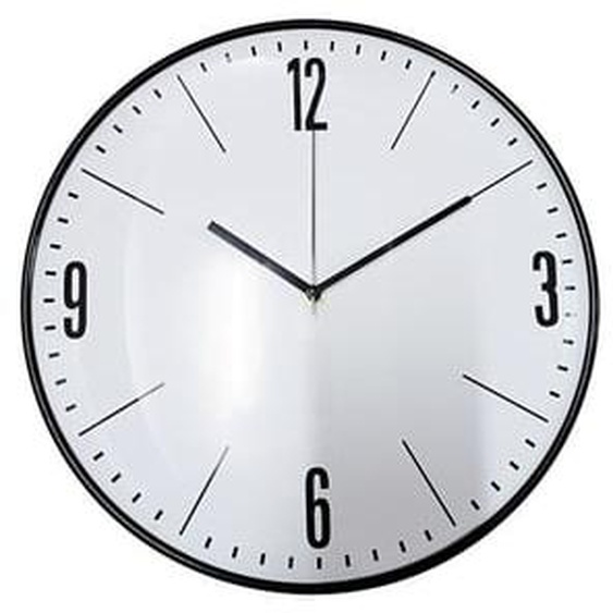 Horloge convexe blanc noir 30cm