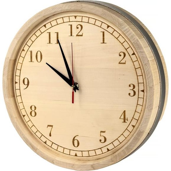 Horloge en tilleul, cadran classique D300 mm