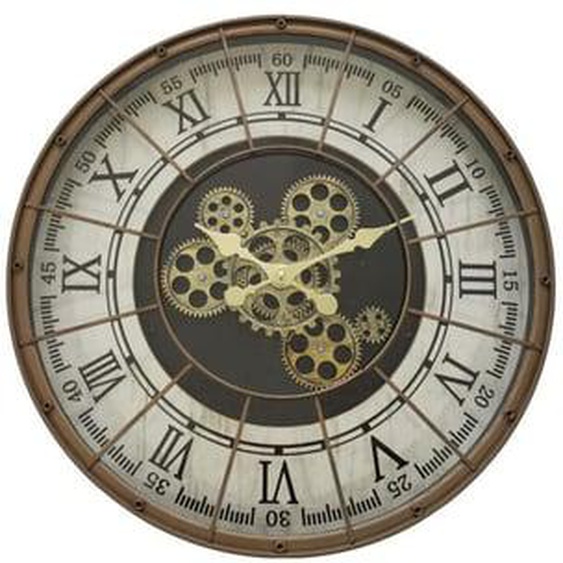 Horloge mécanismes métal bronze rivets 48cm
