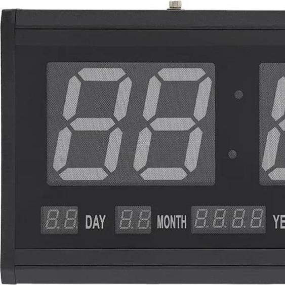 Horloge murale, affichage LED, design multifonctionnel, noir