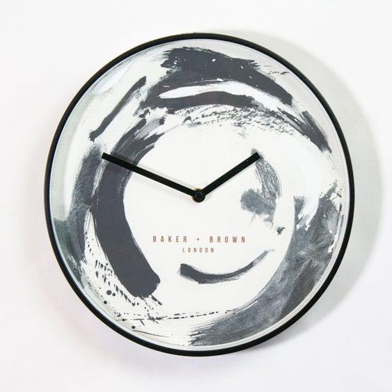 PRIX FOUS Horloge murale art noire et blanche 30cm