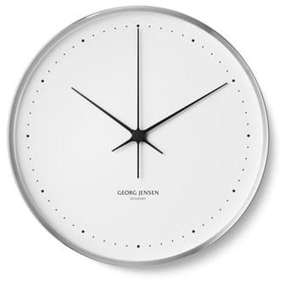 Horloge murale Henning Koppel - Acier inoxydable/blanc - Ø 40 cm